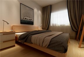 123平米简约现代三居室卧室窗帘搭配装修效果图