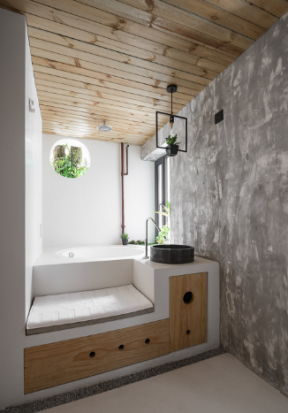 武汉公寓改造71㎡古典风格浴室装修效果图