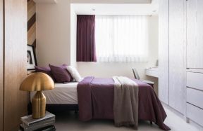 绵阳70平房子卧室紫色窗帘装修效果图