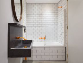  2020创意洗手台设计图片 砖砌浴缸装修效果图片