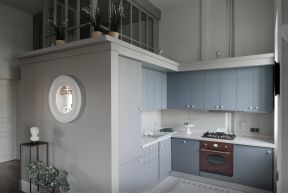 简约时尚厨房装修效果图 2020转角小厨房装修设计  橱柜门板颜色图片
