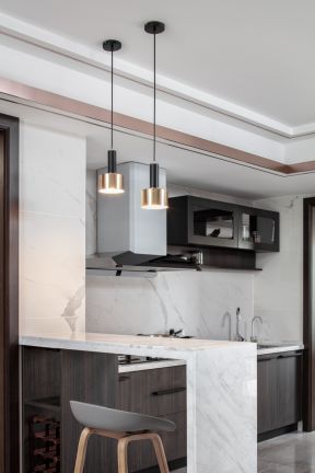 现代简约风格239平米复式厨房吧台设计图片