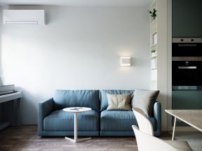2020小公寓客厅装修图 蓝色沙发效果图 蓝色沙发图片