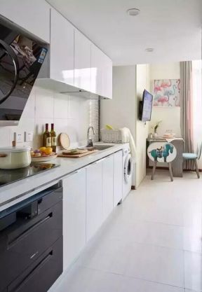 30平米公寓一字型厨房装潢图片欣赏