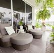 家庭阳台藤椅沙发装修设计效果图片 