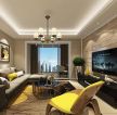 龙湖三千庭130平大平层现代风格客厅石材电视背景墙装修效果
