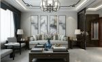 新中式风格80㎡二居客厅沙发墙家装效果图