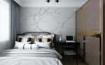 新中式风格80㎡二居卧室背景墙家装效果图