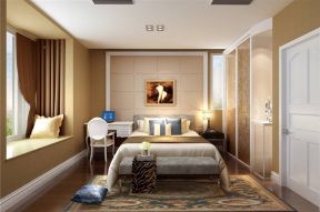 中铁瑞景名城120平米美式风格卧室装修效果图