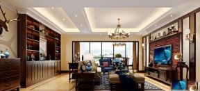 南山雅苑150平米三居室美式风格客厅装修效果图