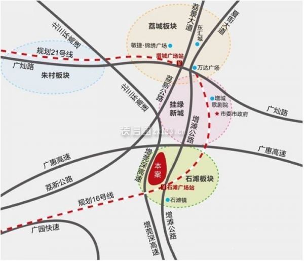 广州绿湖国际城交通图