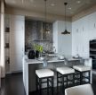 2023温馨简洁开放式厨房白色吧台设计图片