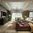 潮白河233㎡美式风格别墅客厅装修效果图