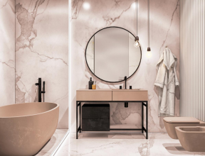  2020卫生间浴缸装修效果图  2020卫生间镜子造型图片 2020卫生间镜子装修效果图片