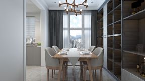 简约现代风格90㎡二居室餐厅餐椅装潢效果图