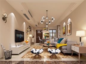 蓝湾国际108㎡现代风格三居室客厅装修效果图
