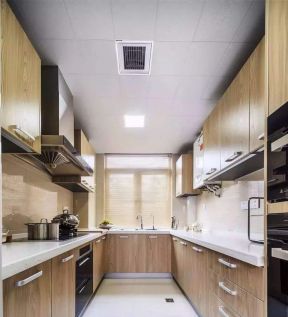 2023家庭U型厨房实木橱柜装修设计图片