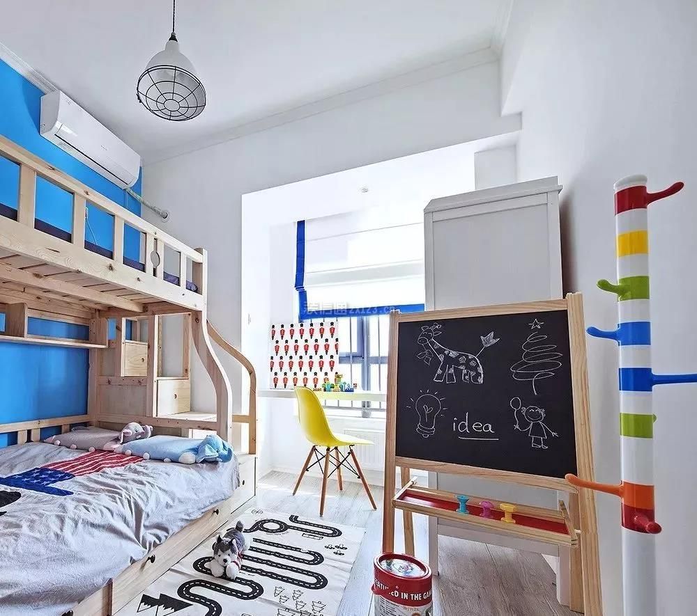 北欧简约风格92平二居儿童房间装修图片
