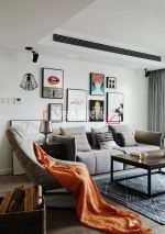 简约北欧风格145平米四居客厅灰色沙发设计图片