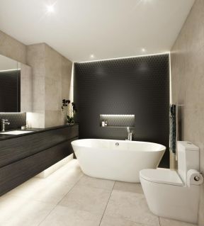 现代黑白卫生间浴室柜实景图片赏析
