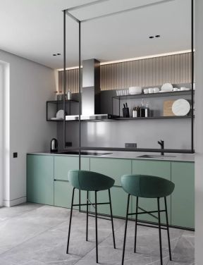 简约北欧风格50平米小户型厨房吧台椅设计图片