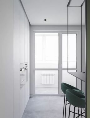 简约北欧风格50平米小户型厨房玻璃窗户设计图片
