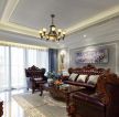 杭州别墅大宅家庭客厅真皮沙发设计效果图