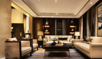 新中式风格120平三居室客厅沙发装修实景图片
