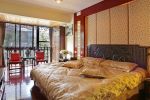 中式风格家庭卧室床头背景墙设计效果图