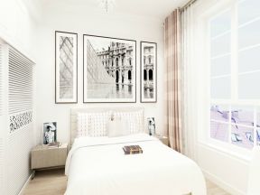 现代简约风格89㎡二居室卧室窗帘设计效果图