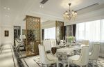 简约欧式风格103平米三居餐厅白色餐椅设计图片
