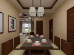 中海国际社区三居120平新中式风格餐厅字画背景墙图片
