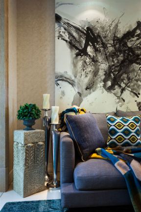 现代奢华风格143平三居室客厅沙发装修图片