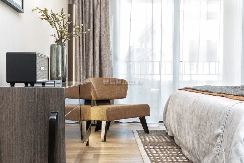 120平米现代简约风格三室卧室休闲椅设计图片