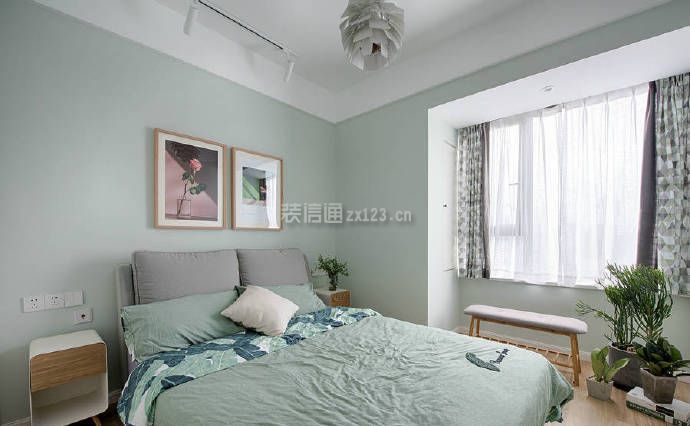89平米北欧风格两居室卧室装修图片