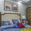 美式复古风格卧室床头挂画装饰效果图片