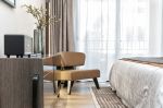 120平米现代简约风格三室卧室休闲椅设计图片