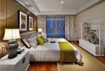现代中式风格102平米三居室卧室窗帘设计图片