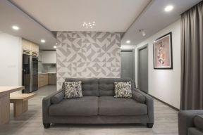 简约风格105平方米二居客厅灰色沙发设计图片