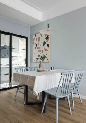 89平米北欧风格两居室餐厅餐桌布搭配装修图片