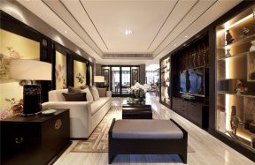 新中式风格136平方米三居客厅沙发设计图片
