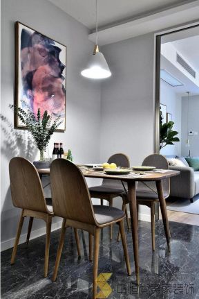 海伦春天89㎡北欧风格两居室餐厅装修效果图