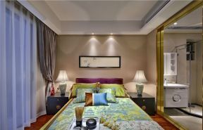 现代中式风格102平米三居室卧室床头灯设计图片