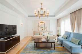 美式风格三居室124㎡客厅装修效果图