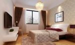 现代风格90平三居卧室床头壁纸装饰设计图