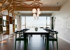 104平米现代简约风格二居餐厅餐椅装潢图片
