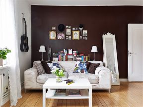 北欧风格96平米三居客厅沙发墙装饰图片