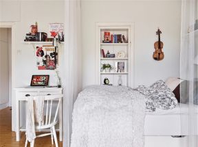 北欧风格96平米三居卧室桌椅装饰图片