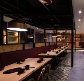 简约风格260平米火锅餐饮店卡座设计图片-每日推荐