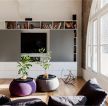 北欧风格73平米三居室客厅电视书柜设计图片